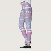 Leggings féminins Aztèques roses/bleues (Gauche)