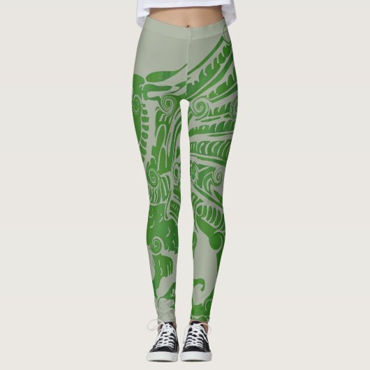 Leggings féminins du Dragon Vert (Devant)
