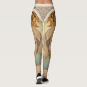 Leggings Femme Art Nouveau avec Fruit Alphonse Mucha (Dos)