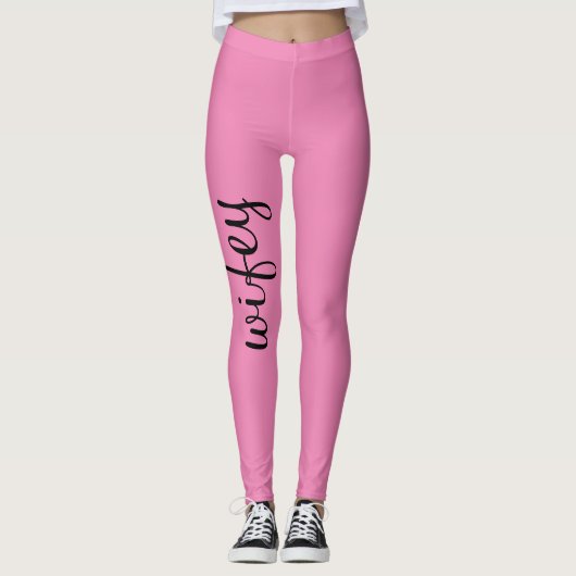 Leggings Femme Bébé rose Noir mignon Fille Chic tendance Un (Devant)