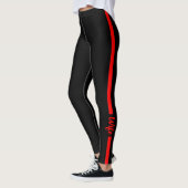 Leggings Femme de pompier de la ligne rouge mince (Gauche)