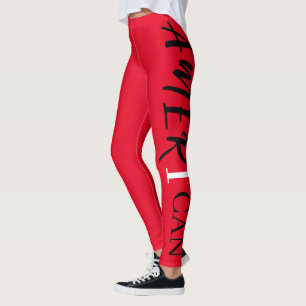 Leggings Femme noire blanche rouge Africaine Américaine