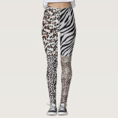 Leggings Femme Poster de animal de Leopard Zebra (Devant)