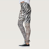 Leggings Femme Poster de animal de Leopard Zebra (Gauche)