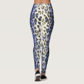 Leggings Femme Poster de animal Léopard Bleu élégant (Dos)