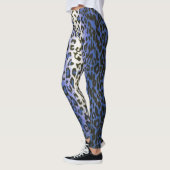 Leggings Femme Poster de animal Léopard Bleu élégant (Gauche)