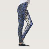 Leggings Femme Poster de animal Léopard Bleu élégant (Droite)