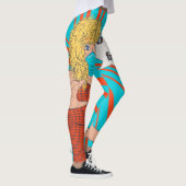 Leggings Femme rétro pop art en masque facial (Droite)