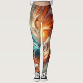 Leggings Femmes Abstraites de feu et de glace (Devant)