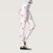 Leggings femmes aux Coeurs rose et rouge (Droite)