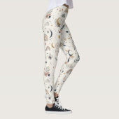 Leggings Femmes Célestes Boho| Lune Étoiles Neutres (Droite)