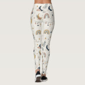 Leggings Femmes Célestes Boho| Lune Étoiles Neutres (Dos)