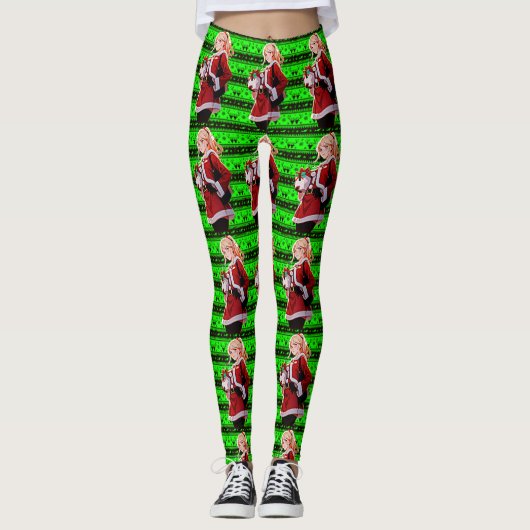 Leggings femmes costume d'aide santas (Devant)