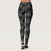 Leggings femmes de créatrice florale blanche (Dos)