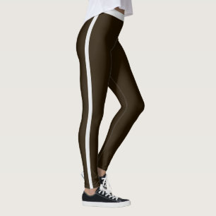 Leggings Femmes de sport Mignon Brun Gris Rayures Personnal