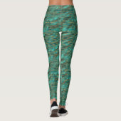 Leggings Femmes d'Leggings - Blue And Gold Pattern (Dos)