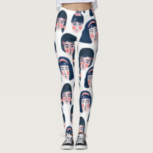 Leggings Femmes fantasques : Dessin sur le visage