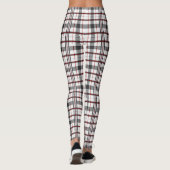Leggings Femmes guêtres rouges/noirs/blanches de plaid (Dos)