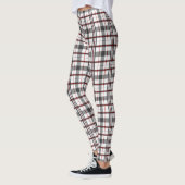 Leggings Femmes guêtres rouges/noirs/blanches de plaid (Gauche)