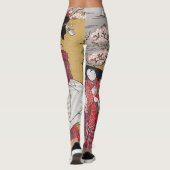 Leggings Femmes japonaises vintages et fleurs de cerisiers (Dos)