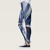 LEGGINGS FEMMES LÉGGINES MÉTALLIQUE BLEU FOND (Gauche)