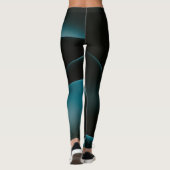 Leggings Femmes Motifs Black Wavy vertes Entraînement leggi (Dos)