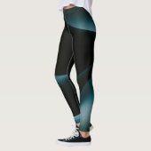 Leggings Femmes Motifs Black Wavy vertes Entraînement leggi (Gauche)