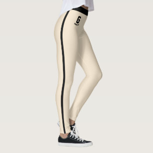 Leggings Femmes Personnalisées Champagne Or Noir Rayures