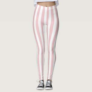 Leggings Femmes roses et guêtres blanches de rayure