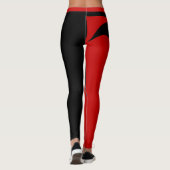 Leggings Femmes rouges et guêtres noires (Dos)