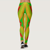 Leggings femmes vertes/rouges (Dos)