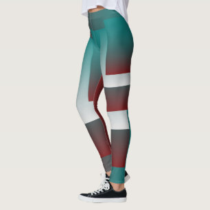 Leggings Fenêtres en blanc bordeaux turquoise