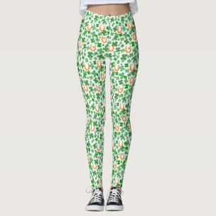 Leggings Fer à cheval chanceux Trèfle à quatre feuilles Fêt