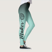 Leggings Fer et artisanat noir et menthe (Droite)