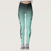 Leggings Fer et artisanat noir et menthe (Devant)
