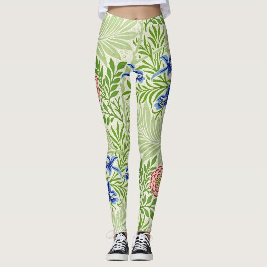 Leggings Fermes et fleurs tropicales William Morris Motif (Devant)