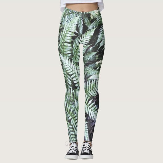 Leggings Fern Tropical Green Feuille Plante Forêt forestier (Devant)