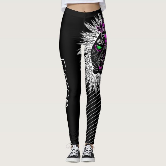 Leggings Féroce Lion les Leggins de lion d'isolement sur le (Devant)