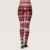 Leggings Festif Noël moche pull motif carrelé (Dos)