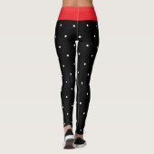 Leggings Festif Pois blancs noirs rouges (Dos)
