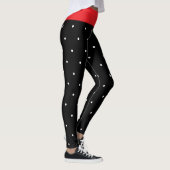 Leggings Festif Pois blancs noirs rouges (Droite)