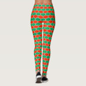 Leggings Festif Rouge vert Motif d'oignon de Noël (Dos)