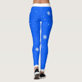Leggings Festif Snowflakes traditionnels sur BLEU CLAIR (Dos)
