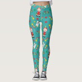 Leggings Festif Vacances d'hiver Rainbow Unicorn Noël (Devant)