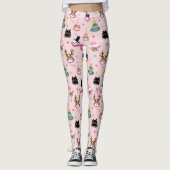 Leggings Festive Chat Faces en Motif Casquette de vacances (Devant)