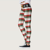 Leggings Festive Christmas | Plaid & Snowflake Belt (Gauche)