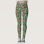 Leggings Festive Foxes mignonne à motif Noël<br><div class="desc">Ces renards sont tous prêts pour Noël et vous serez trop avec ces adorables leggings. Ces légendes illustrent d'adorables renards festifs portant des chapeaux de Père Noël, des couronnes de Noël, des ornements et des bas de Noël. Les illustrations sont dressées contre un arrière - plan turquoise foncé et agrémentées...</div>