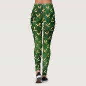 Leggings Festive Green et Gold Foil hiver Noël Holly (Dos)