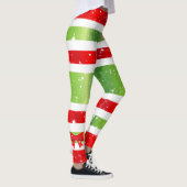 Leggings Festive Happy Holidays Text With Ribbons and Snow (Droite)