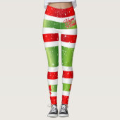 Leggings Festive Happy Holidays Text With Ribbons and Snow (Devant)